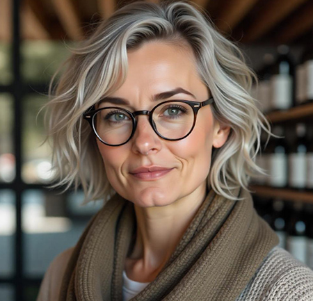Chic Short Bob for Glasses in Icy Silver