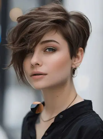 Messy Pixie Bob with Side Bangs