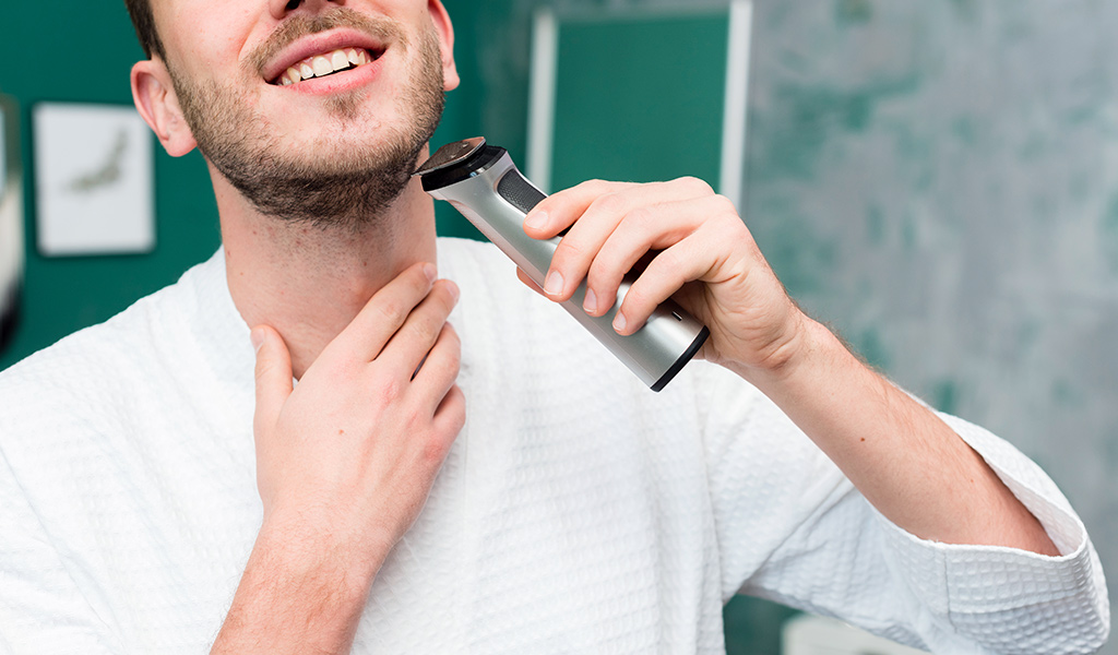 First-Time Shaving With An Electric Razor