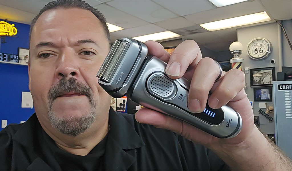 wet shave with foil electric shaver