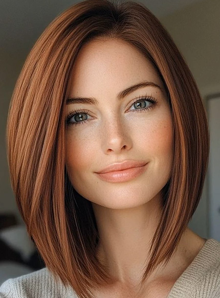 Angled Bob with Caramel Balayage