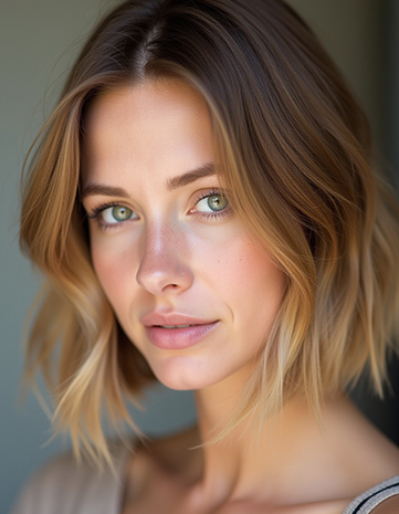 Angled Bob with Chestnut Balayage