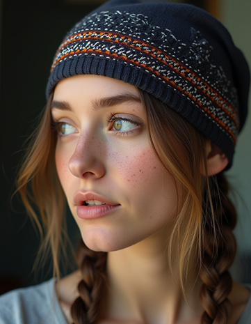 Bandana Over a Mix of Loose Hair and Braids