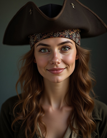 Bandana and Pirate Hat with Loose Waves Ending in Twists