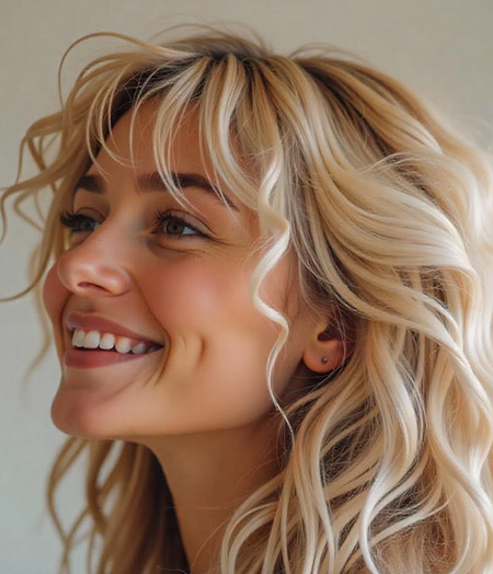 Buttery Blonde Textured Mullet
