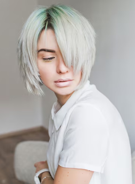 Choppy Platinum Bob