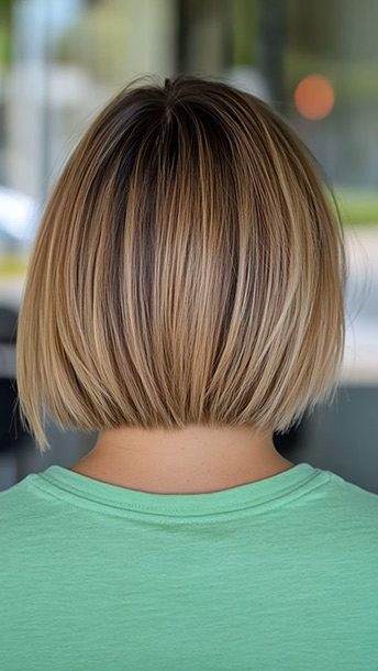 Layered Bob Featuring Subtle Balayage