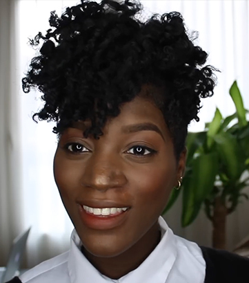 Curly Tapered Cut with Statement Earrings