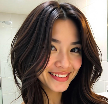Feathered Dark Brown Bob