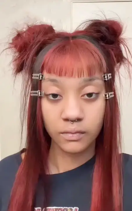 Gothic Half-Up Half-Down in Crimson