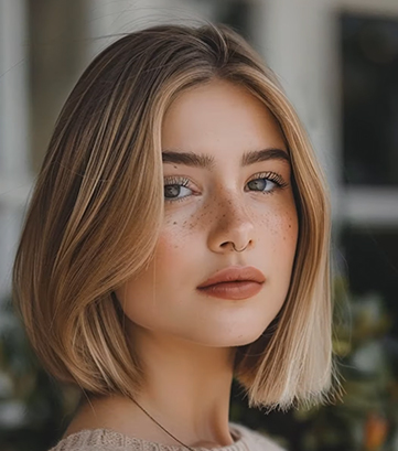 Inverted Bob with Highlights