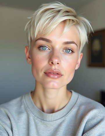 Layered Pixie with Frosted Tips