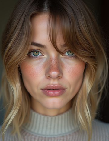 Lob With Side-Swept Long Bangs