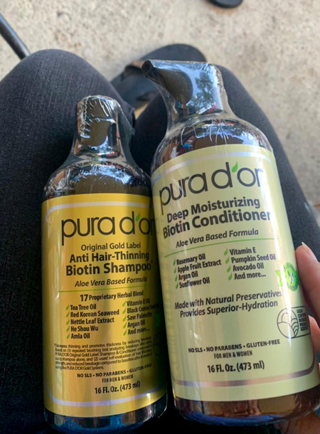 PURA DOR Anti-Thinning Biotin Shampoo & Conditioner Set