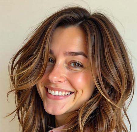 Piece-y Warm Brown Bob