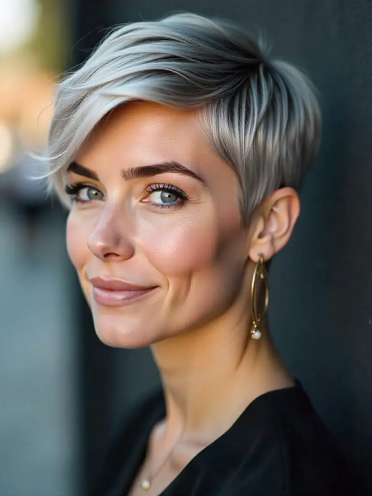 Short Feathered Pixie Hairstyle