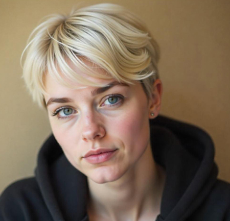 Side-Swept Pixie with Champagne Blonde Hue