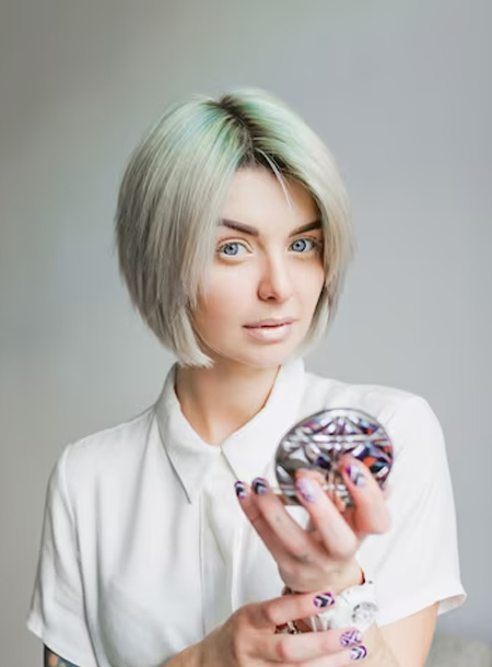  Sleek Angled Bob in Cool Shades