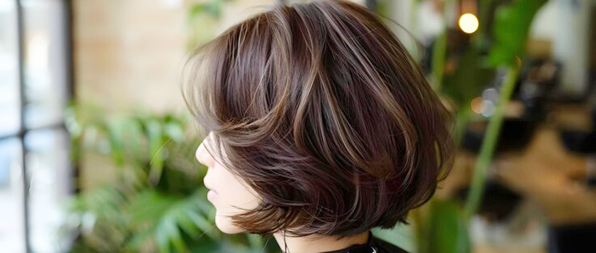 Soft Layered Bob in Ash Brown