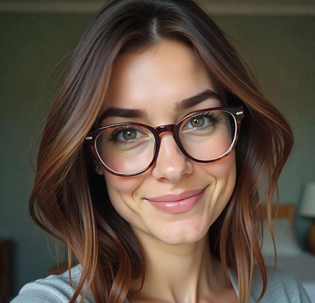 Soft Layered Bob in Chestnut Brown