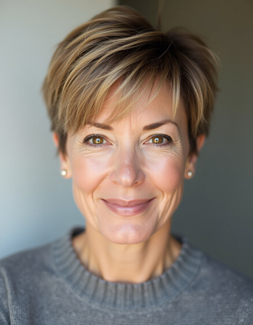 Soft Layered Pixie – Warm Espresso Brown