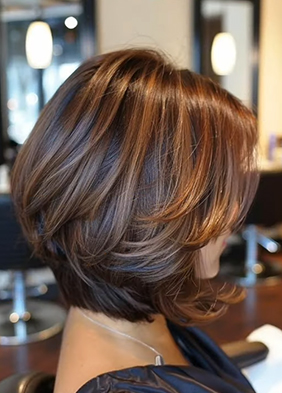 Stacked Bob with a Voluminous Back