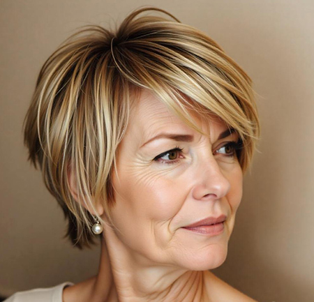 Textured Bob in Warm Honey Blonde