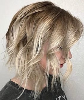 Textured Bob with Icy Blonde Highlights
