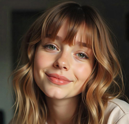 Textured Lob with Wispy Bangs