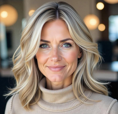 Textured Sandy Blonde Collarbone Cut