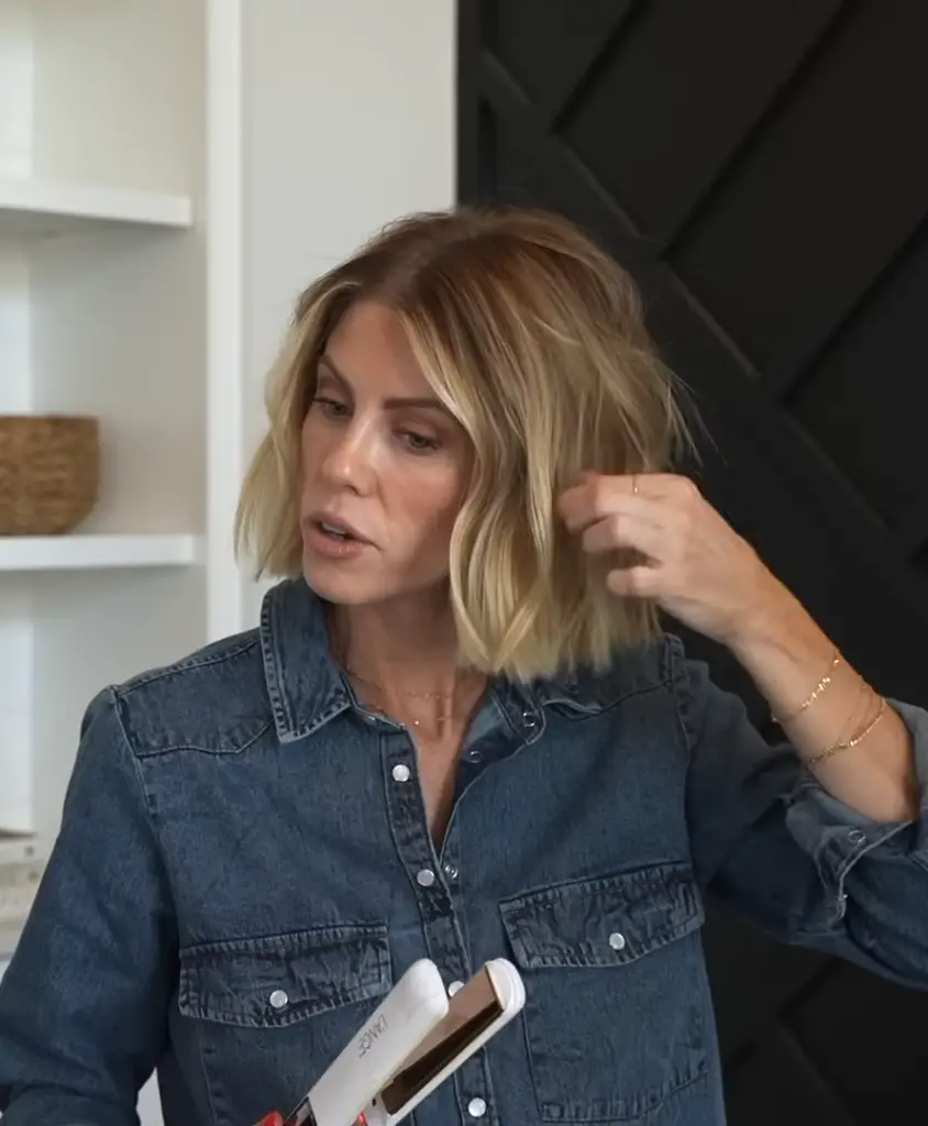 Tousled Short Bob in Platinum Blonde with Curtain Bangs