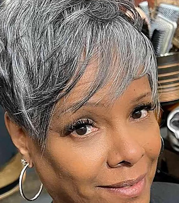 Tousled Silver Pixie Cut