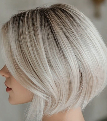 Voluminous Gray Layered Bob