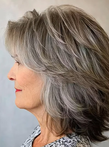 Voluminous Silver Layered Bob