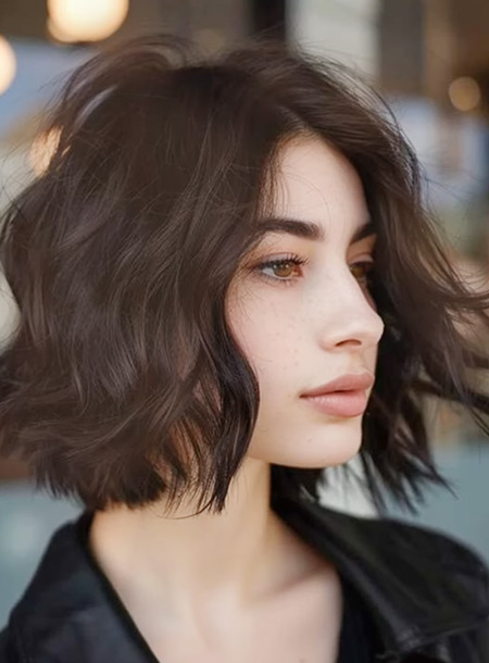 Wavy Bob in Dark Chocolate Brown