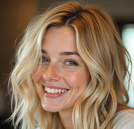 Windswept Sandy Blonde Bob