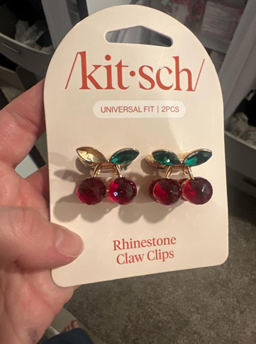 Kitsch Cherry Small Hair Clips for Women (2pcs)