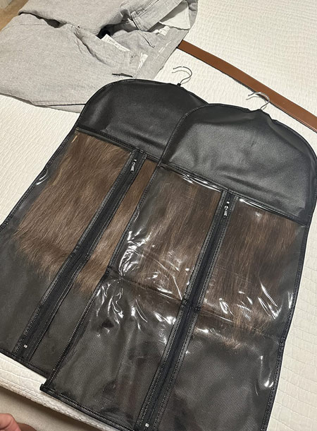 2 Pack Hair Extension Storage Bag with Transparent Zip Up Closure