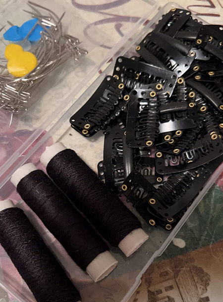 85 Pieces Hair Extensions Clip Wig Making Set