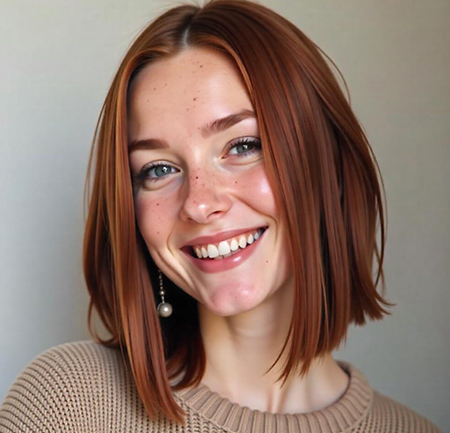 Angled Bob – Rich Auburn Tones