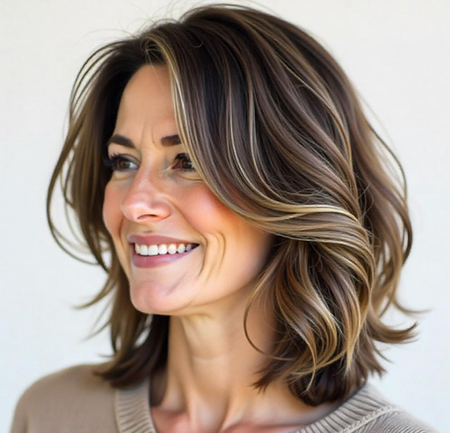 Angled Lob with Soft Mocha Highlights