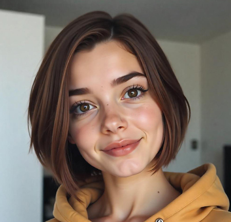 Asymmetrical Bob in Rich Chestnut Brown