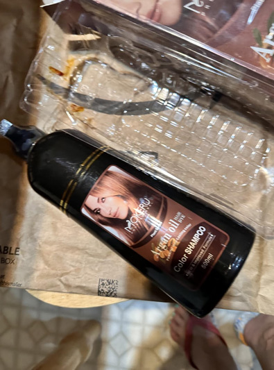 Black Argan Oil Hair Dye - 16.9 Fl Oz, 3 in 1 Semi-Permanent Color Shampoo