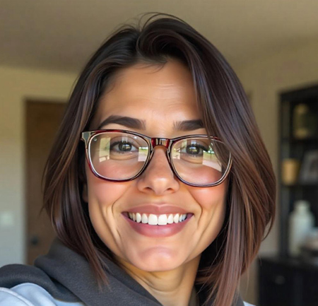 Blunt Chin-Length Bob in Shiny Espresso