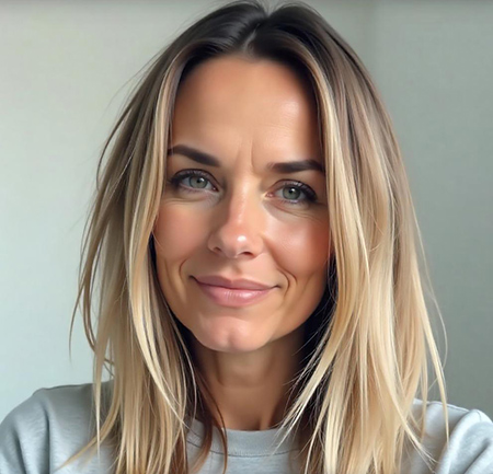 Blunt Cut Lob with Ash Blonde Balayage