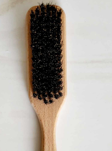 Boar Bristle Slick Back Hair Brush with Metal Rat Tail End