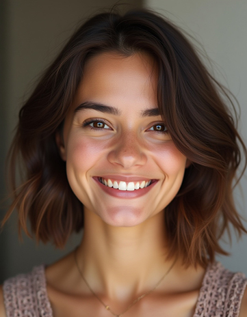 Caramel Brunette Bob with Face-Framing Layers