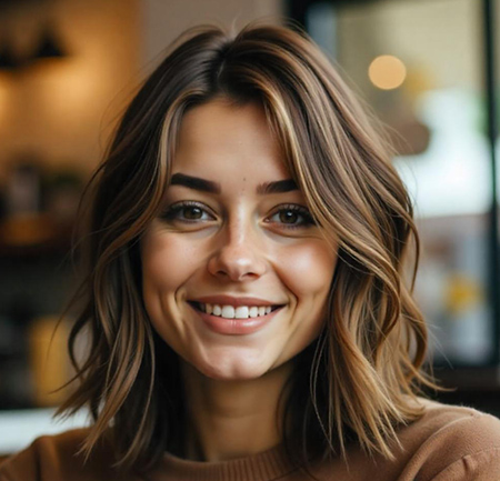 Choppy Layers with Chestnut Balayage