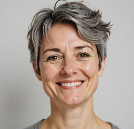 Choppy Pixie with Smoky Silver Highlights