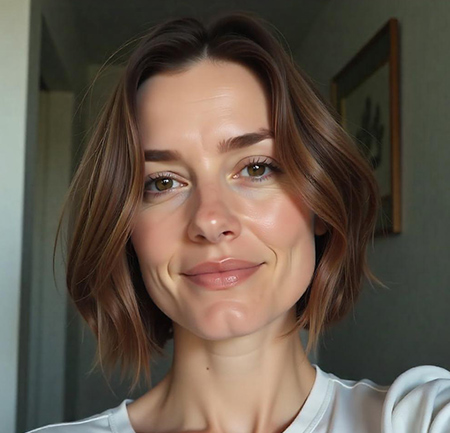 Classic French Bob with Caramel Lowlights